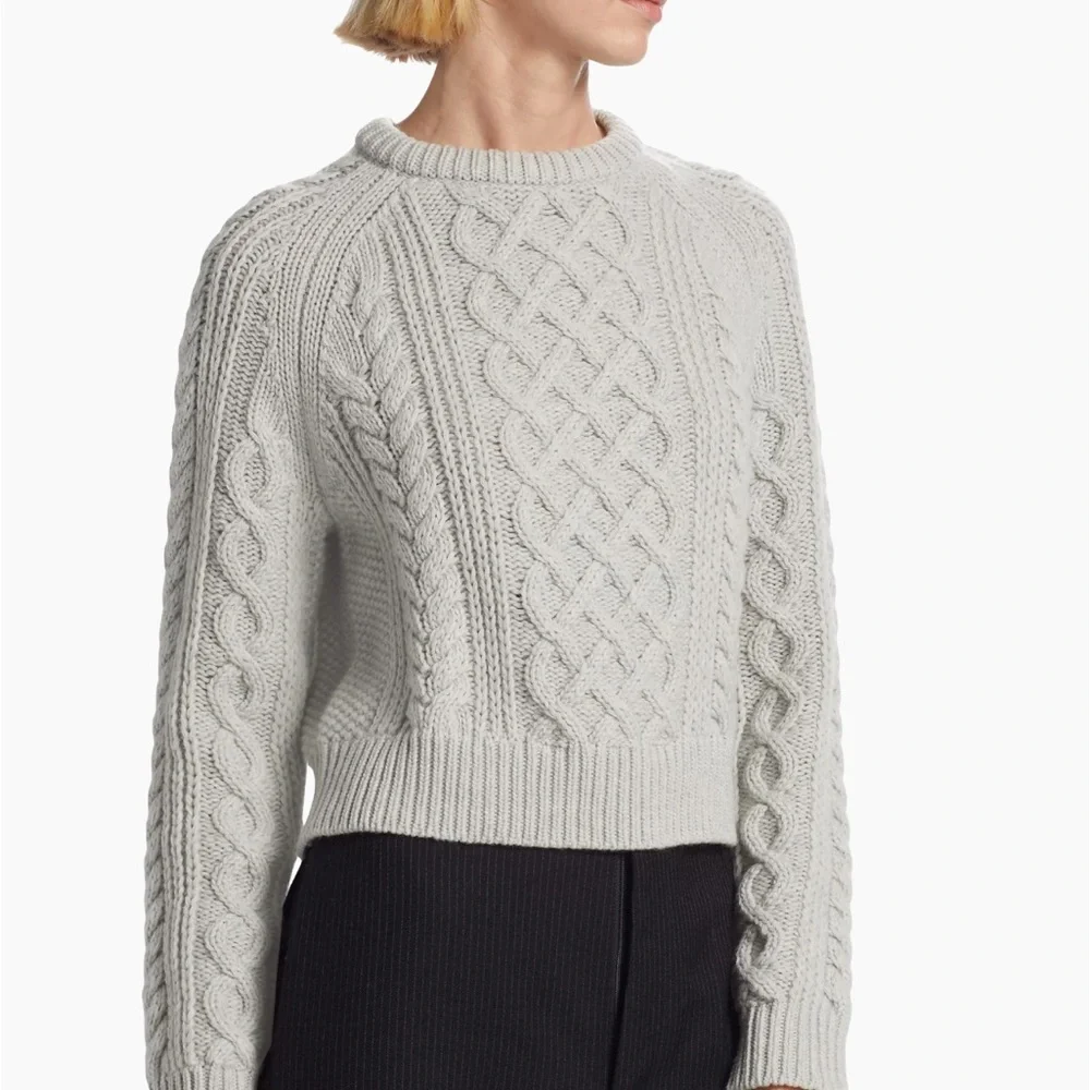 NILI LOTAN Coras Wool Cable-Knit Sweater - Picture 4 of 12